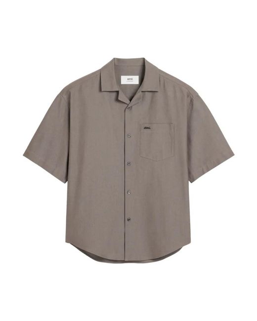 AMI Gray Short Sleeve Shirts for men