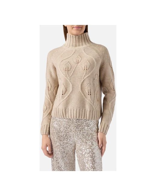 Mc2 Saint Barth Truien & Vesten ,Wol Alais Turtleneck Sweater in het Natural