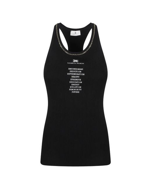 Elisabetta Franchi Black Sleeveless Tops