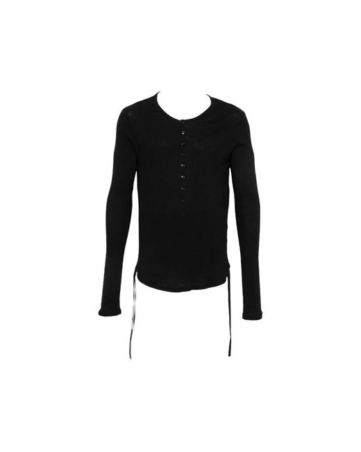 Ann Demeulemeester Black Long Sleeve T-Shirts for men