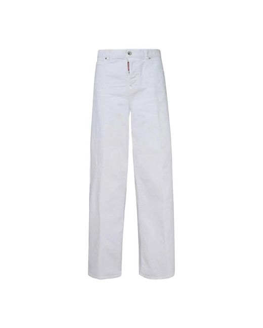 DSquared² White Straight Jeans