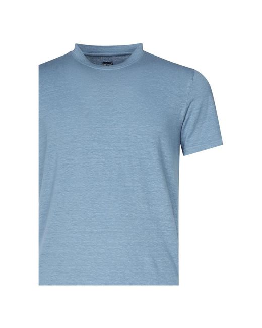 Fedeli Tops ,Blauw ,Linnen Blauw Linnen T-Shirt En Polo in het Blue voor heren