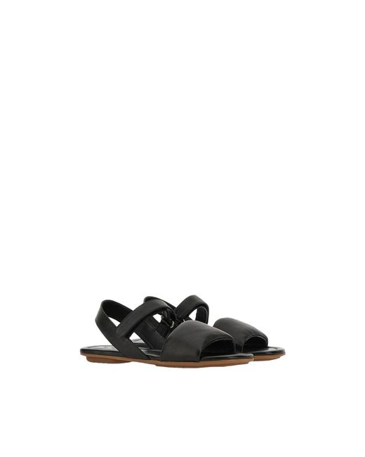 Hogan Black Flat Sandals