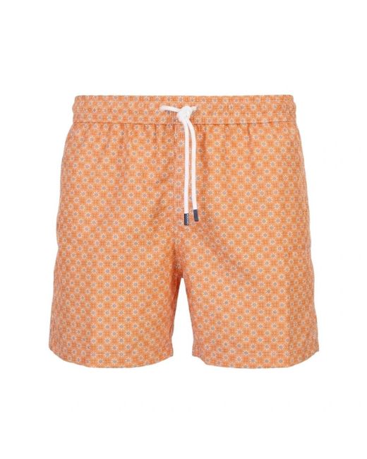 Fedeli Orange Beachwear for men
