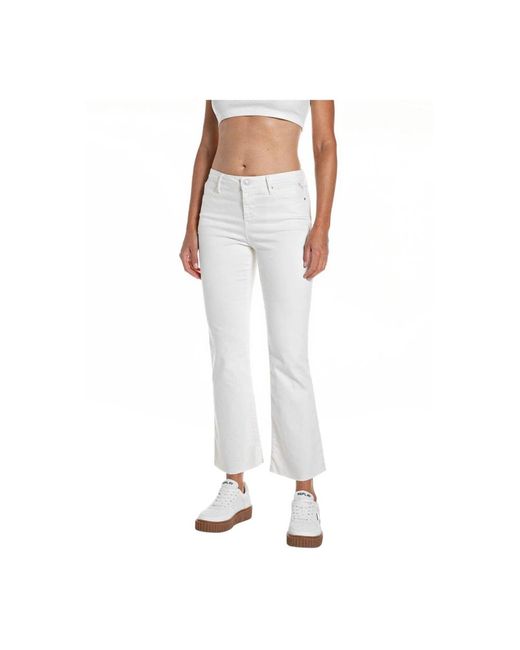 Replay White Cropped Jeans