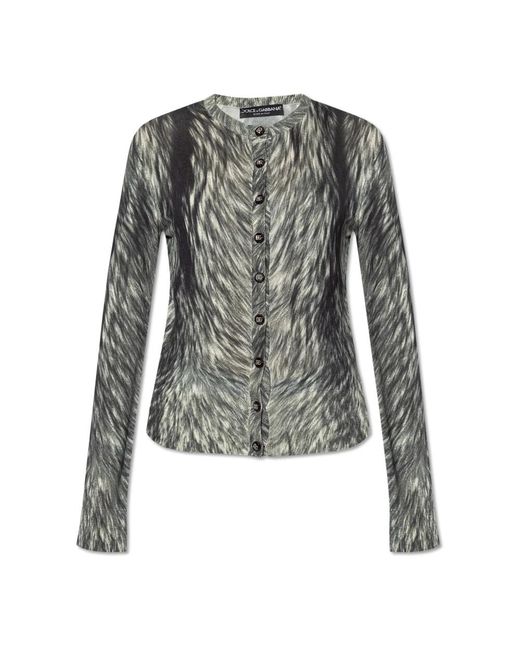 Dolce & Gabbana Truien & Vesten ,Grijs ,Leer Zijden Vest in het Gray