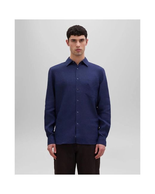 Aspesi Overhemden ,Blauw ,Linnen Linnen Overhemd Met Zak in het Blue voor heren