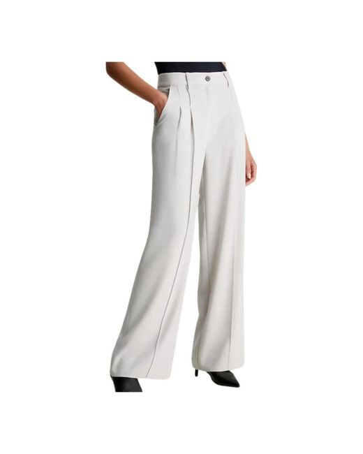 Calvin Klein White Straight Trousers