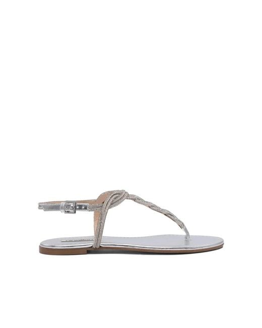 Ninalilou White Flat Sandals