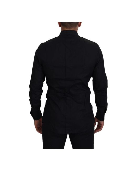 Dolce & Gabbana Black Gold Crown Slim Fit Dress Formal Shirt for men