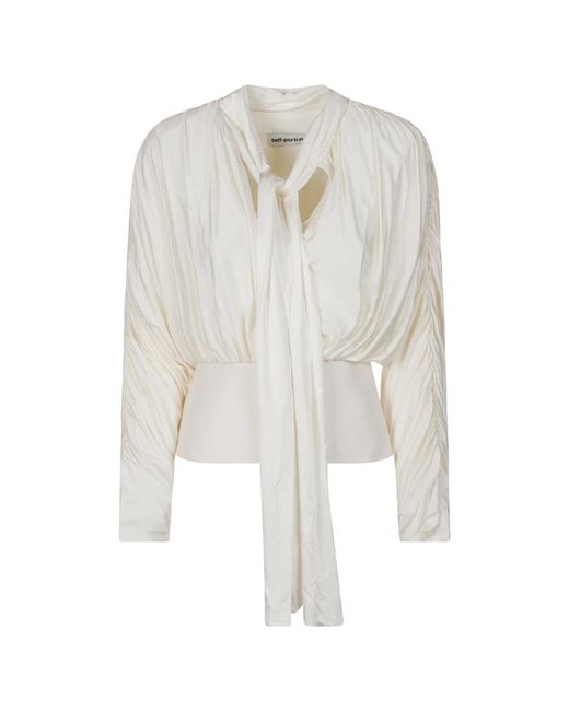 Blouses Self-Portrait de color White