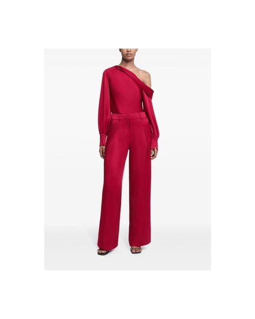 Jonathan Simkhai Red Wide Trousers