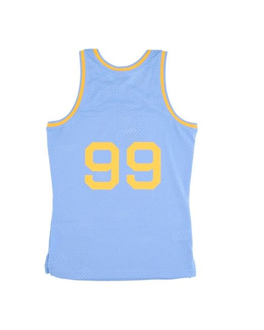 Mitchell & Ness Fitness ,Blauw ,Polyester Vintage Basketbal Tanktop George Mikan in het Blue voor heren