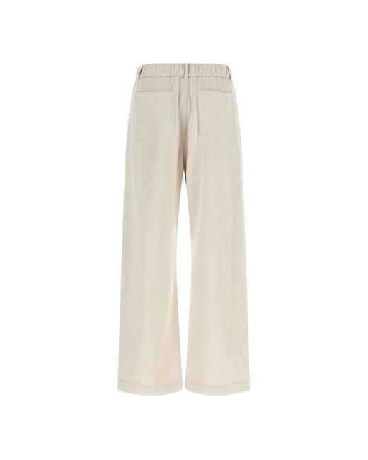 Brunello Cucinelli Natural Wide Trousers
