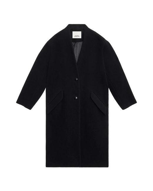 Single-Breasted Coats Isabel Marant de color Black