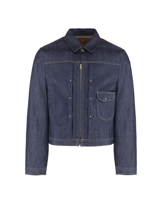 Moorer Denimjacke Mit Kontrastnähten in Blue für Herren