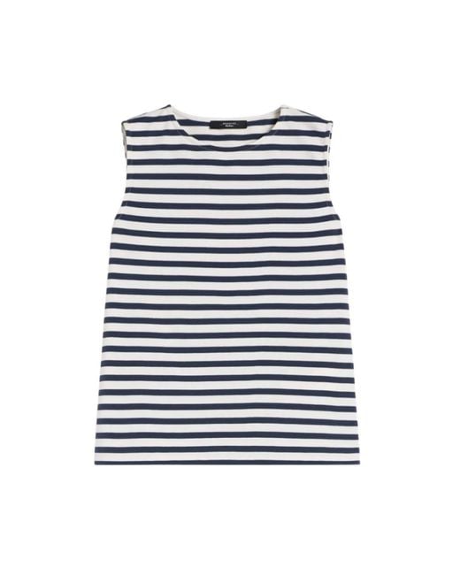 Weekend by Maxmara Blue Sleeveless Tops