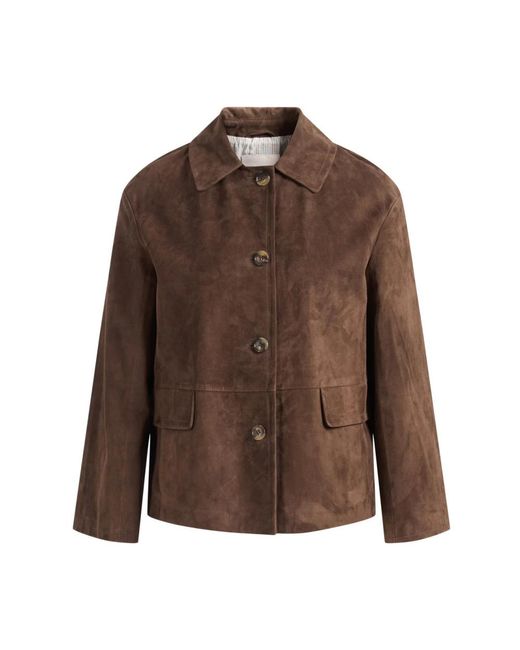 Max Mara Brown Leather Jackets