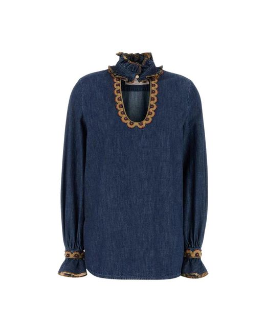 Valentino Garavani Blue Blouses