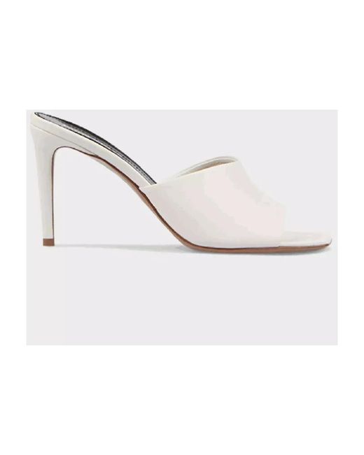 Paris Texas White Heeled Mules