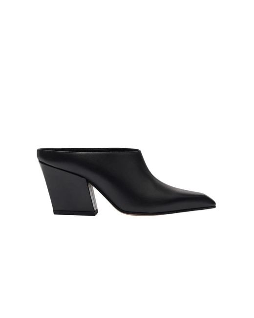 Scarosso Black Heeled Mules