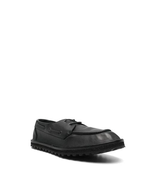 Dries Van Noten Black Boat Shoes for men