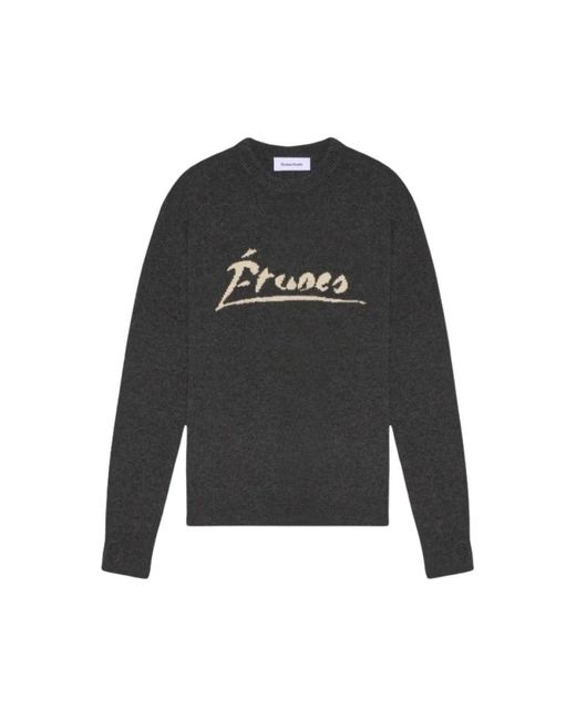 Etudes Studio Gray Round-Neck Knitwear for men