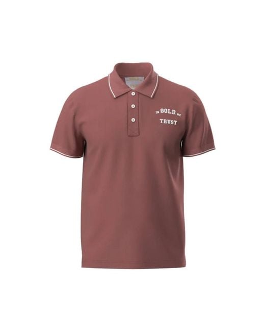 In Gold We Trust Pink Polo Shirts for men