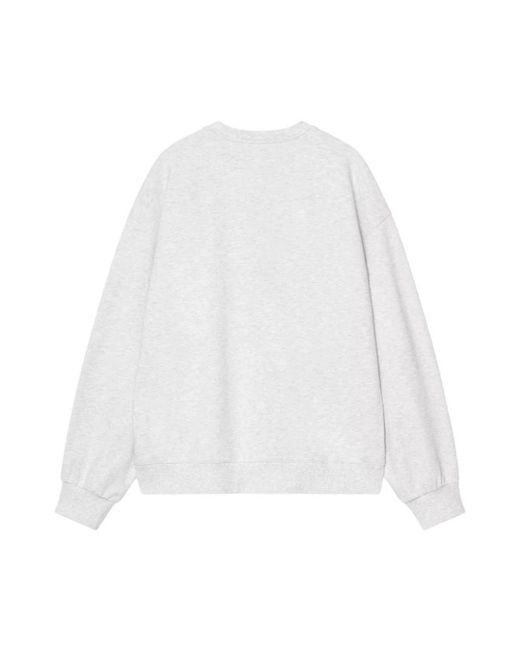 Carhartt White Logo Cotton Sweatshirt for men