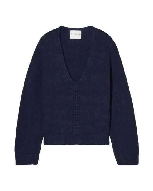 Closed Blue Pullover Mit V-Ausschnitt
