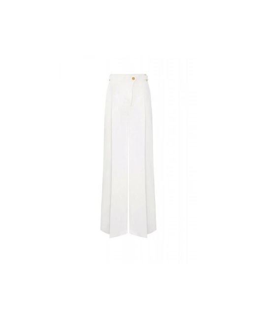 Elisabetta Franchi White Wide Trousers