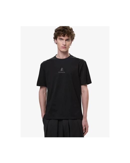 Premiata Tops ,Zwart ,Katoen Zwart T-Shirt Met Centraal Logo in het Black voor heren