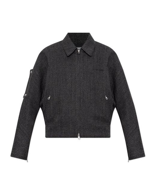 Courreges Jassen ,Zwart ,Wol Wollen Jas in het Gray