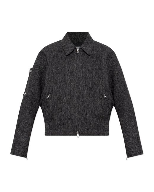 Courreges Jassen ,Zwart ,Wol Wollen Jas in het Gray