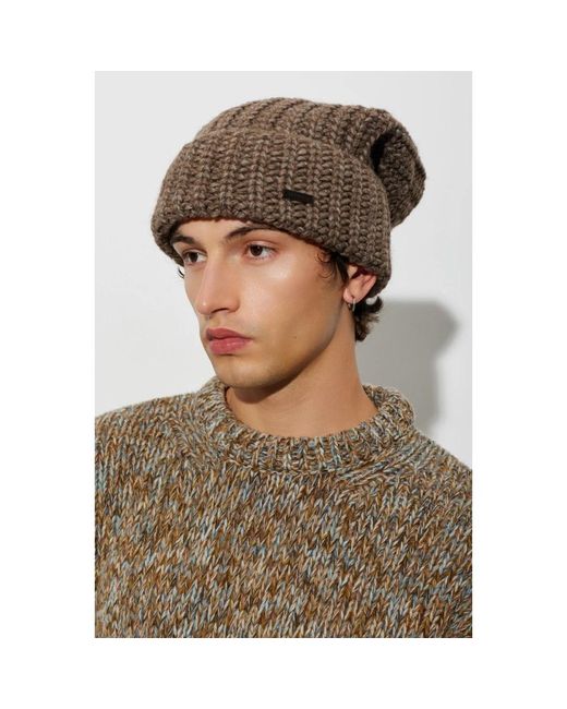 DSquared² Wollmütze Mit Patch in Brown für Herren