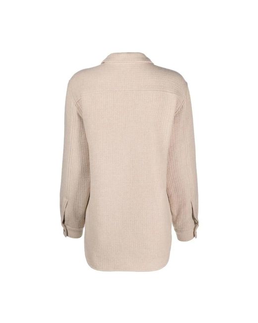 Eleventy Natural Wool Textured Long-Sleeve Shirt