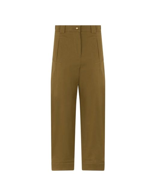 Max Mara Green Straight Trousers