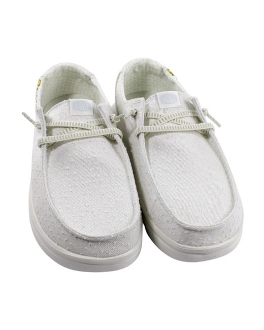 HeyDude White Laced Shoes