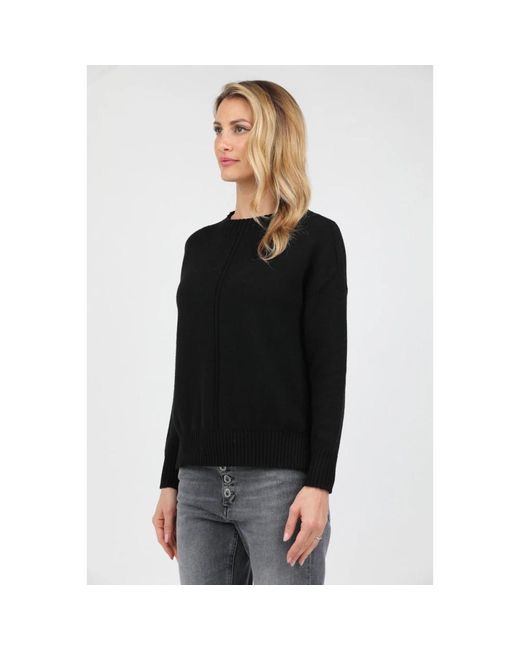 Alpha Studio Black Round-Neck Knitwear