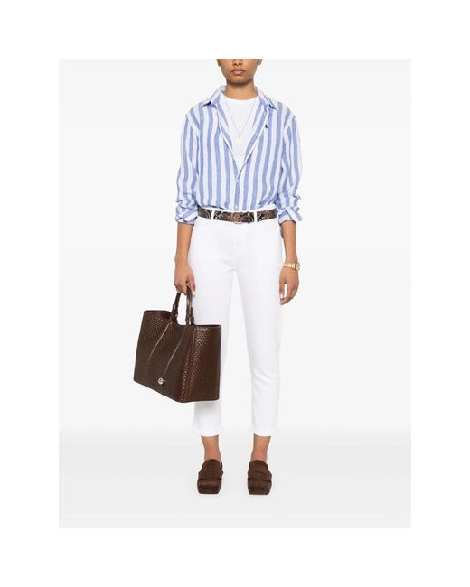 7 For All Mankind White Cropped Jeans