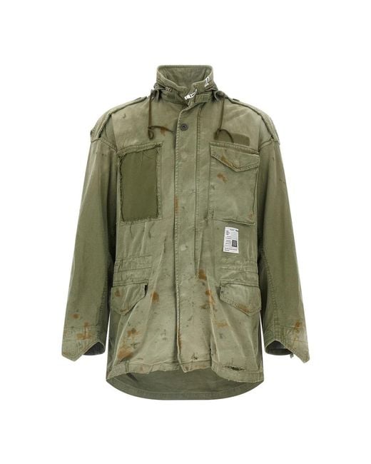 Maison Mihara Yasuhiro Distressed Field Jacket in Green für Herren