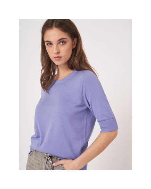 Repeat Cashmere Trui 400604 in het Purple