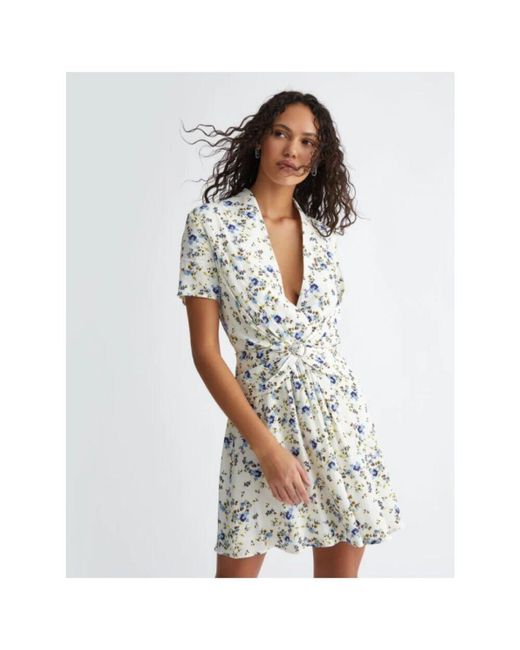 Liu Jo White Blumiges gerafftes kleid