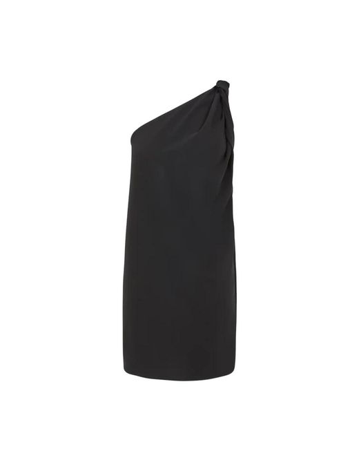 P.A.R.O.S.H. P.A.R.O..H. ,Kleedjes ,Zwart ,Leer One Shoulder Dress Panty 25 in het Black