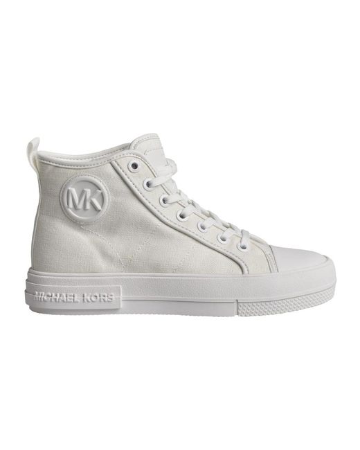 Michael Kors Gray Hochgeschnittene Leinwand-Sneakers Für Frauen