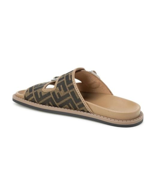 Fendi Brown Sliders for men