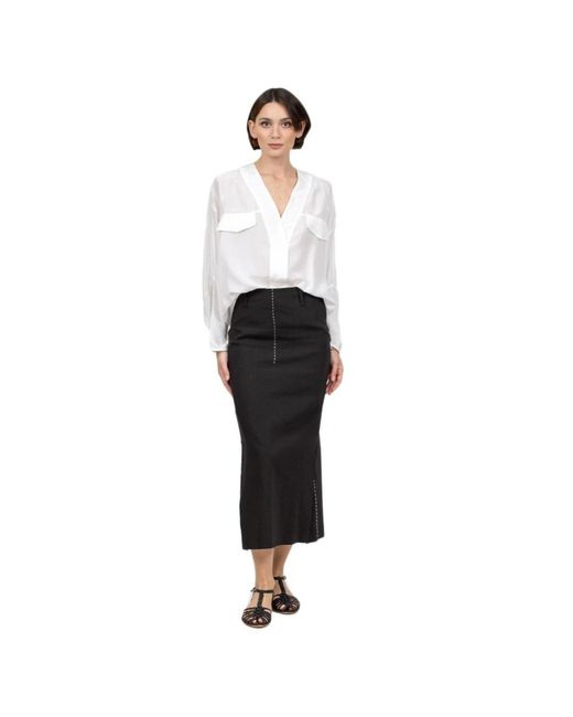 Tela Rokken ,Zwart ,Zwarte Jersey Crepe Pencil Rok in het Black