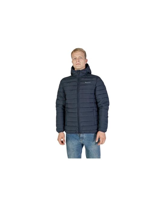 Aquascutum Jassen ,Blauw ,Polyester Stijlvolle Bomberjack Met Capuchon in het Blue voor heren