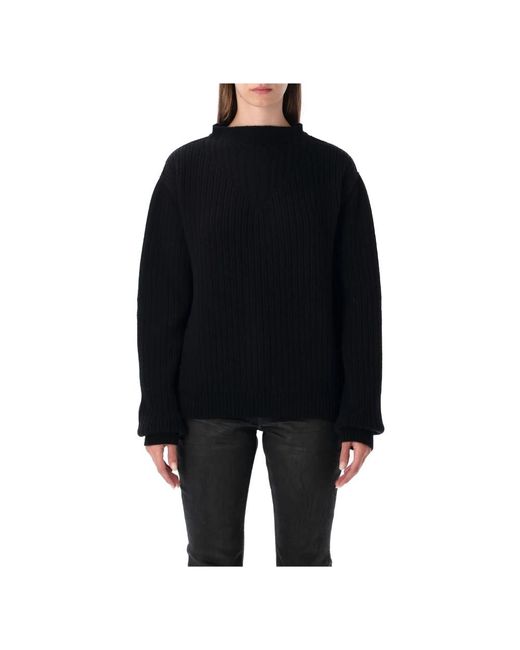 Rick Owens Black Round-Neck Knitwear