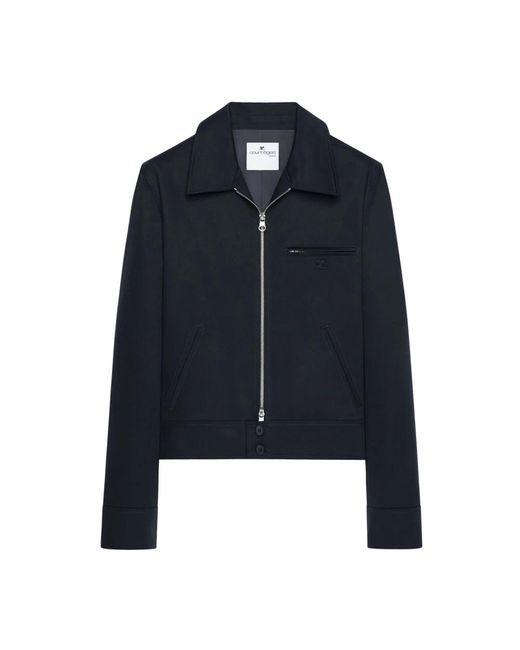 Courreges Jassen ,Blauw ,Katoen Jacket Met Rits in het Blue voor heren